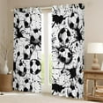 thumbnail image 2 of Feelyou Boys Football Print Black Out Curtains, Sport Soccer Player Curtains Pack of 2 (42x63 Each), Cartoon Watercolor Splash Bedroom Curtains, Blackout Curtains Room Decor, 2 of 6