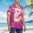 thumbnail image 3 of Balery Cute Pink Axolotl A Camisas hawaianas de manga corta para hombre, camisas playeras de corte holgado, camisas de vacaciones con botones,XX-Large, 3 of 7