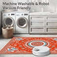 thumbnail image 5 of ODIKA 5'x7' Machine Washable Non-Slip Area Rug, Celestial Interlocking with Starburst Accents High Traffic Rug, Red, 713869, 5 of 5