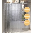 thumbnail image 6 of Shower Curtain Liner,Waterproof 72x72-Inch-PVC Free, Non Toxic, Eco-Friendly, Odorless 3D Pebble Bathroom Curtains, Semi-Transparent,12 Hooks, 6 of 7
