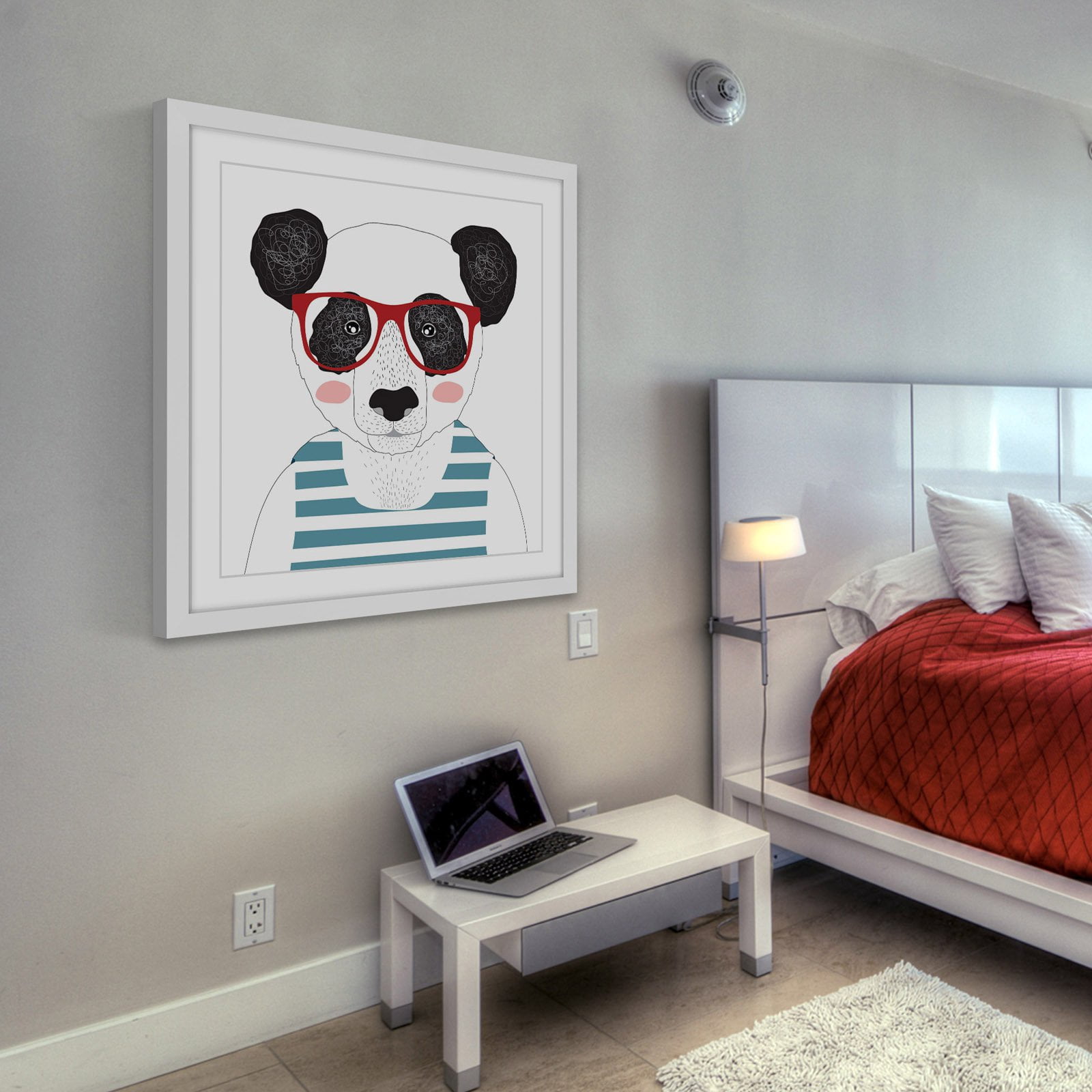 "Bear in Glasses" Framed Painting Print