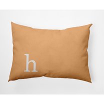 Simply Daisy 14" x 20" Modern Monogram Indoor/Outdoor Polyester Throw Pillow, Pale Gold