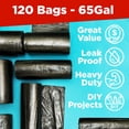 thumbnail image 2 of Bolsas de basura ToughBag de 65 galones (120 unidades), 50 x 48 cm, negras, 2 of 7