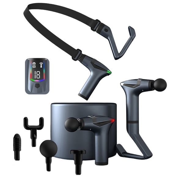 LDNIO Massage Gun Deep Tissue - Percussion Muscle Massager with Extend Handle, LCD Screen for Neck Back Shoulder Relaxing