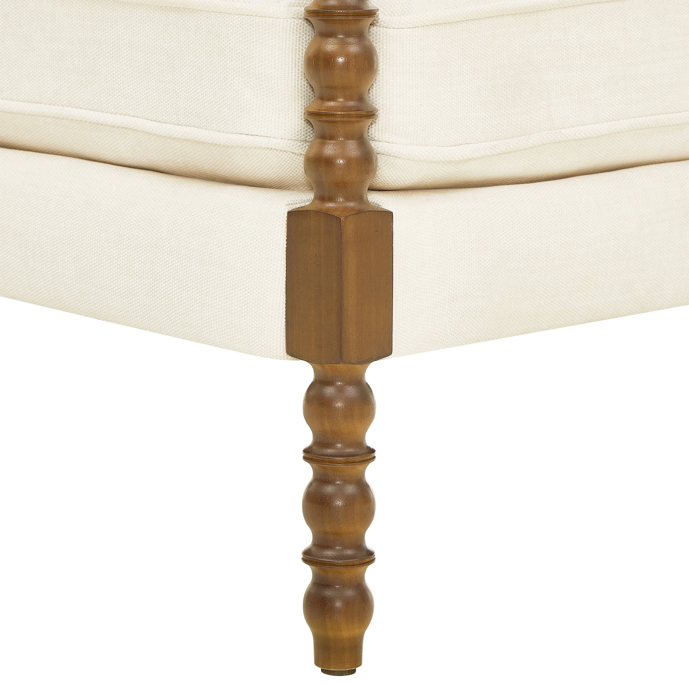 Pioneer Woman Harper Spindle Accent Chair, Antique White Fabric Upholstery