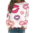 thumbnail image 1 of Birdeem Chandail à Manches Raglan et Col Rond pour Femmes avec Imprimé Amour de la Saint-Valentin, 1 of 1