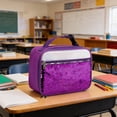 thumbnail image 4 of FastXmas Handheld Lunch Bag, Reusable Insulated Flip Sequins Lunch Tote Bag Handheld Box Roomy Carry Bag Lunchbox for Women Glittering Shining Office Travel Camping Work Use, 4 of 6