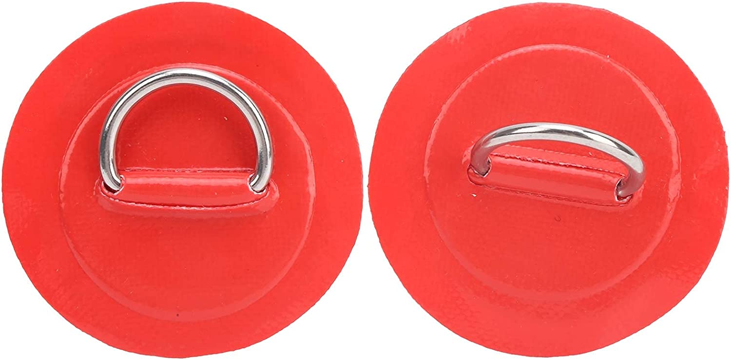 Lot De 2 Anneaux En D Fixes Pour Planche à Pagaie/Kayak - Patch Adhésif PVC Avec Cordon Élastique - Nylon Résistant - Diamètre 110 Mm - Couleur Gris - 7