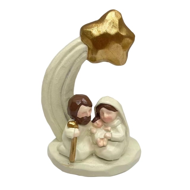 Figura de Natividad, Estatua del Nacimiento de Jesús, Escultura de Sagrada , Adorno de pesebre para estantería, Recuerdo Festivo, Casa de