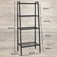 thumbnail image 3 of Calmind Estante de Libros Librero Minimalista de 4 Niveles de Metal con Forma de Escalera Anaquel Organizador, 3 of 6