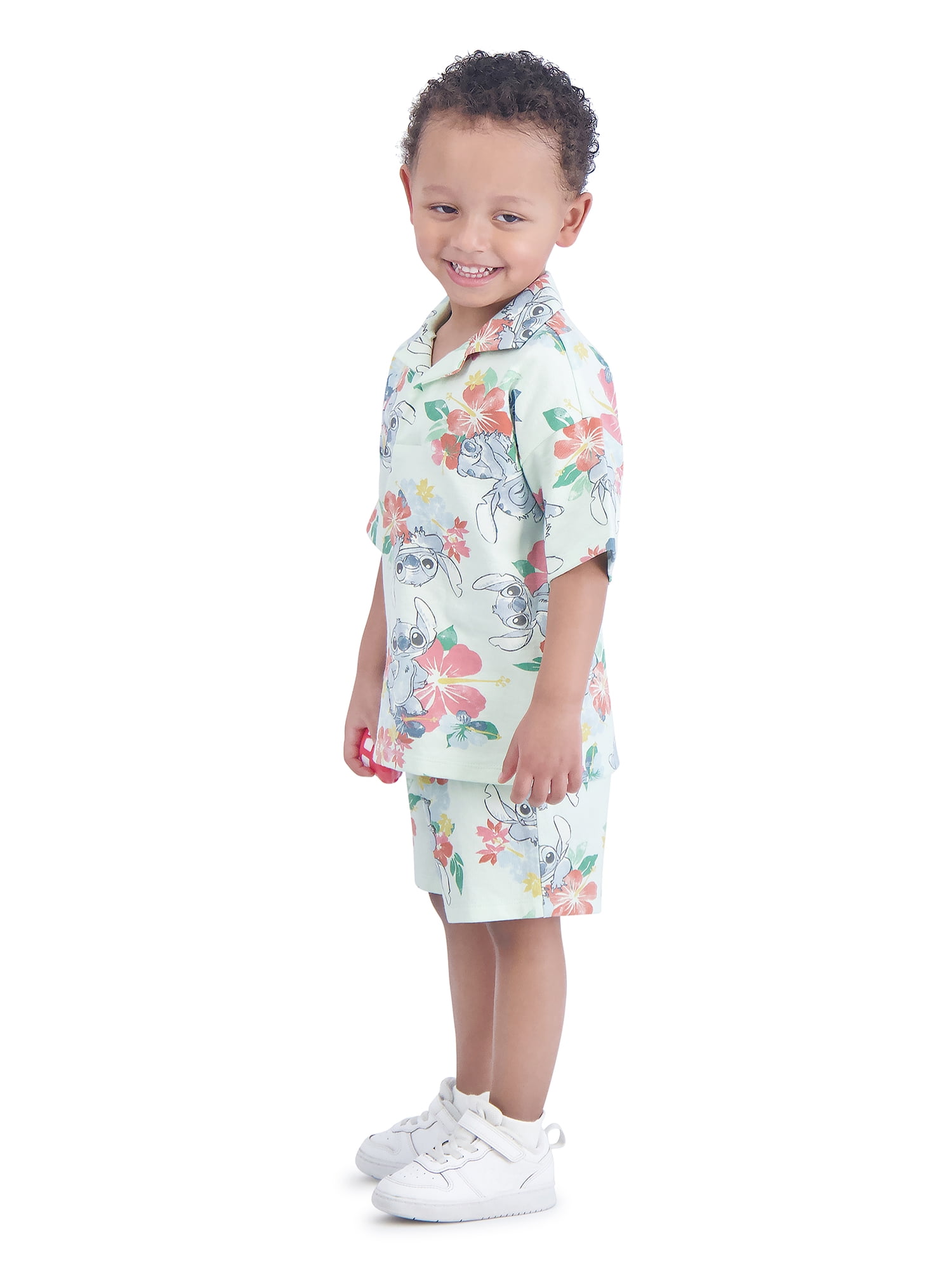 Stitch Toddler Boys’ Resort Shirt and Shorts Set, 2-Piece, Sizes 12M-5T