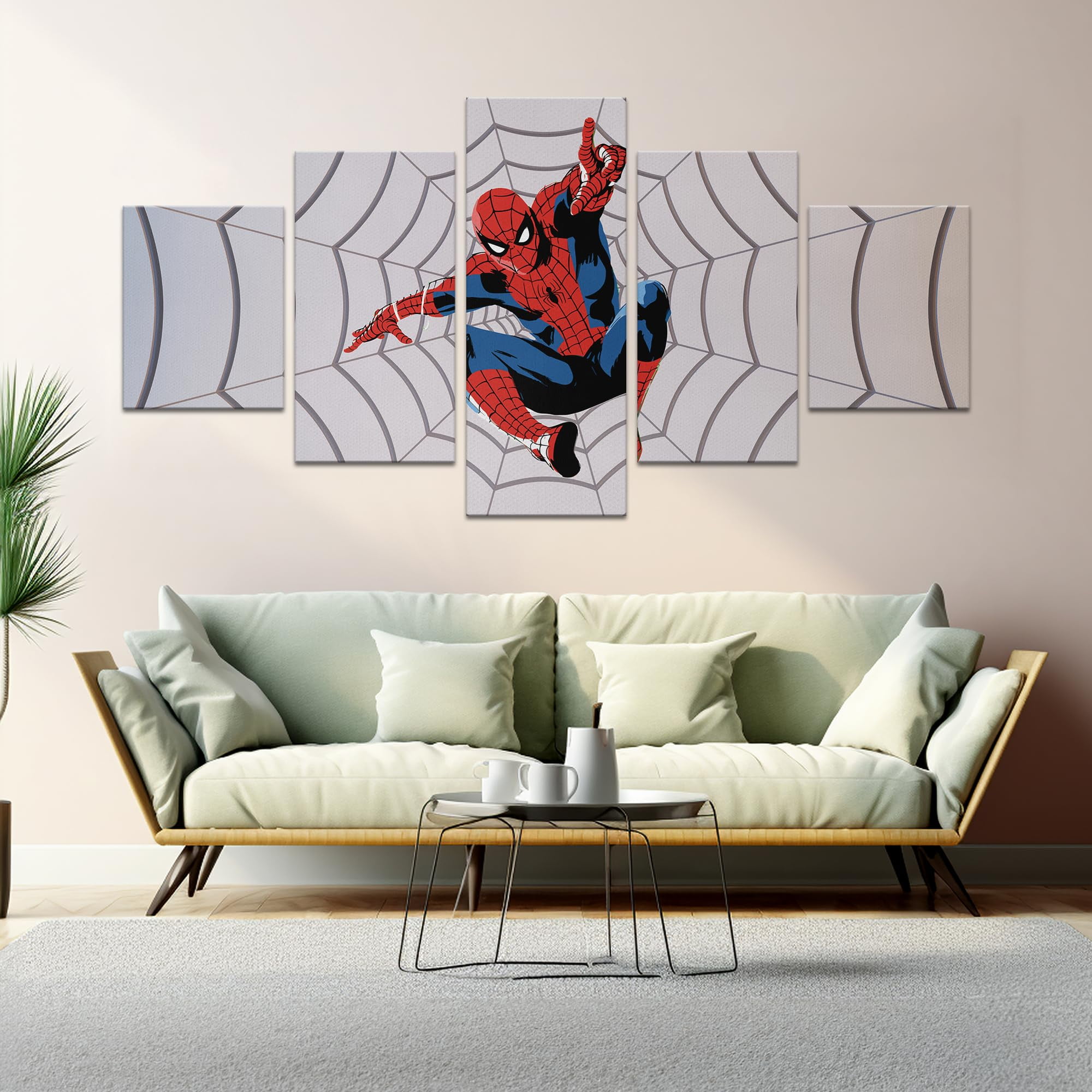 Black and White Canvas Wall Art by DreamController Set of 5 - 20x40 inches Wall Decor | HD Printed & Wooden framed wall art | Modern Wall Decor for Bedroom, Living Room, Office, Kids Room | Made in U
