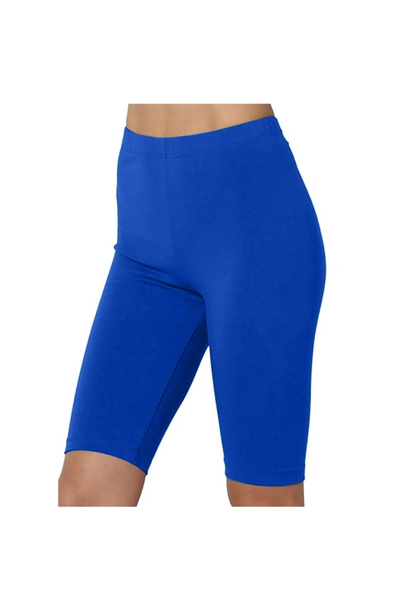 Womens High Waisted Body Shaper Shorts Shapewear Tummy Control Workout Yoga Shorts Blue
