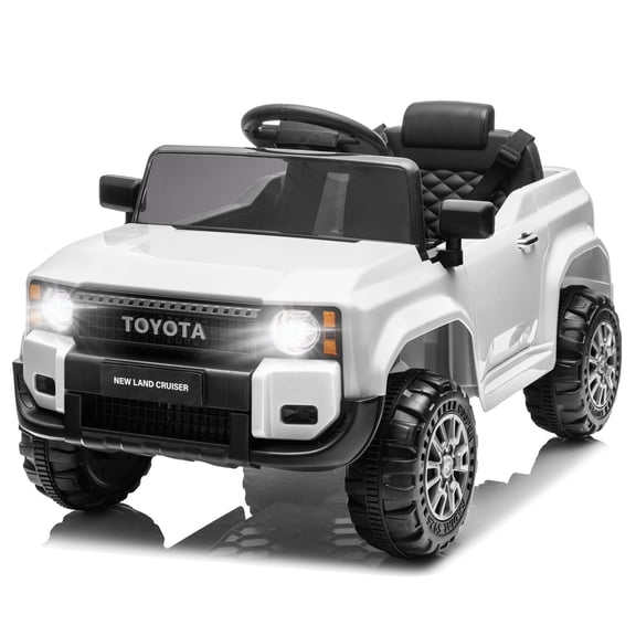 Open Box UBesGoo 12V Ride On Car Toys, Licensed Toyota Kids Powered Electric Car with Remote Control for Girls Boys, White