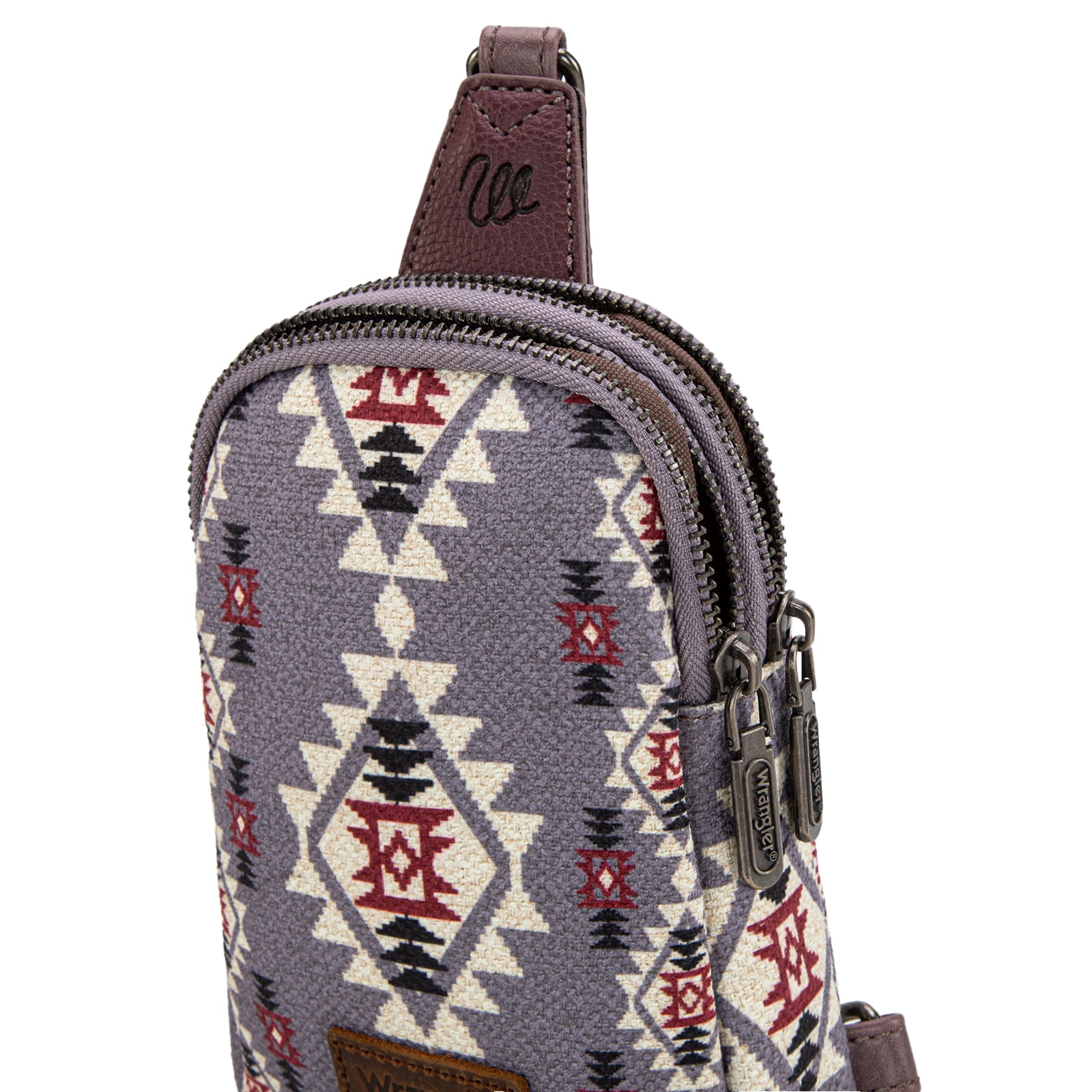Wrangler Crossbody Sling Bags for Women Cross Body Purse with Detachable Strap, Light Violet
