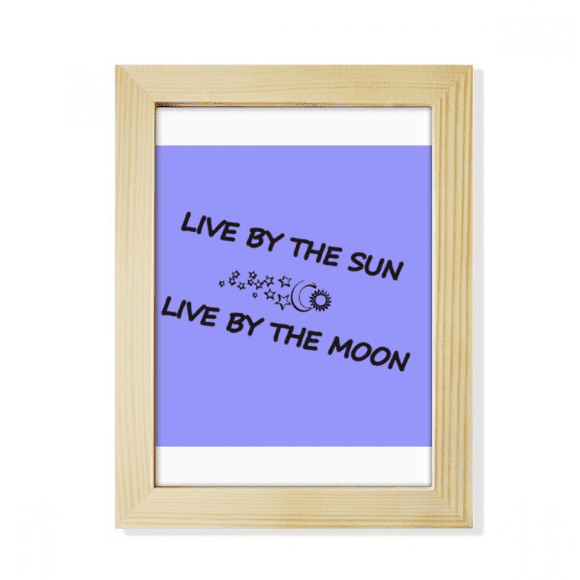 Live By The Sun/Moon Art Deco Fashion Desktop Adorn Photo Frame Display Art Painting Wooden