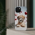 thumbnail image 4 of DistinctInk Tough Case for Apple iPhone 14 (6.1" Screen), Compatible with MagSafe Charging - Valentine's Day Soft Coated Wheaten Terrier Puppy, 4 of 6