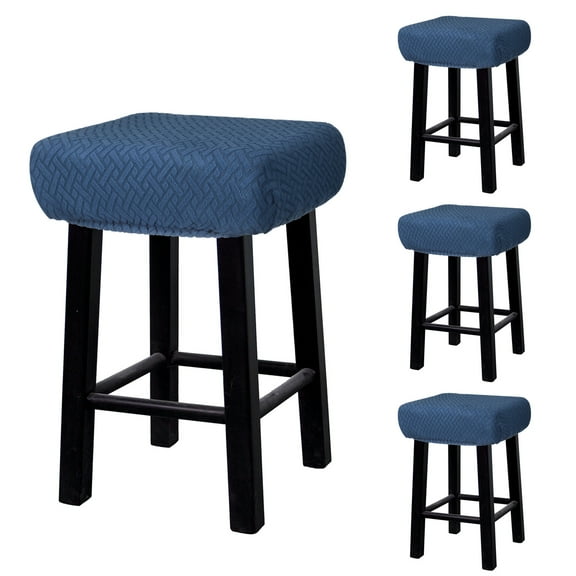 Uxcell 4 Pcs Polyester 35-50 cm Length Stool Covers Rectangle Bar Stool Covers Saddle Seat Cover Navy Blue