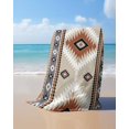 thumbnail image 4 of Brown Gray Boho Beach Towels Oversized Super Absorbent, Southwestern Ethnic Abstract Geometric Lightweight Bath Towel Quick Dry Sets For Bathroom/Pool/Rv Camping/Beach Play/Gym Room/Picnic 31"x62", 4 of 8