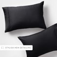 thumbnail image 6 of Noble Linens 2 Piece Pillow Case Set, Black, Standard/Queen, 6 of 11