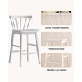 thumbnail image 4 of Joyyskill Modern Bar Stools 1PC, 24" Wooden Counter Height Barstools, Modern Armless Farmhouse Bar Dining Chairs with Back & Footrest, White, 4 of 5