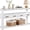Vintage- White, variant on Solid Wood Console Table,Long Sofa Table Entryway Table with 4 Drawers and Bottom Shelf for Hallway Living Room Couch Table,Easy Assembled