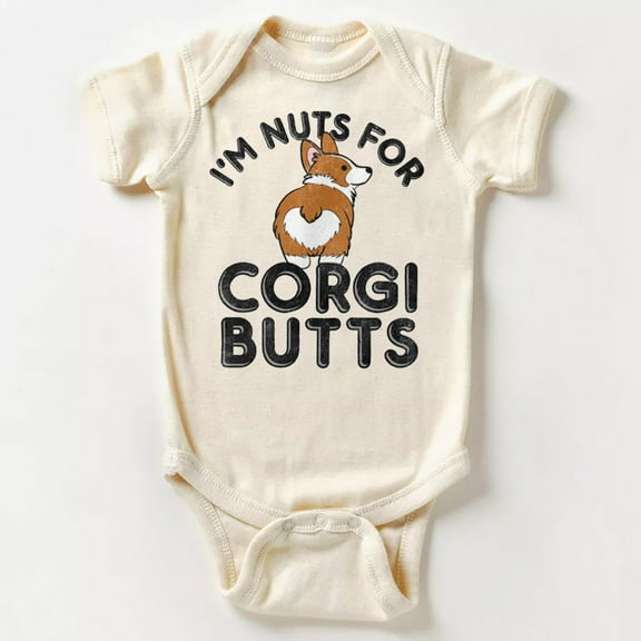 Corgi Butts Baby Bodysuit Cute Baby Onesie, Baby Bodysuit Lat 4424 Cute Baby Onesie, BABY BODYSUIT LAT 4424