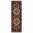 thumbnail image 2 of 6' Red Blue Machine Woven Oriental Indoor Runner Rug, 2 of 4