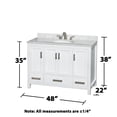 thumbnail image 3 of Wyndham Collection Sheffield 48" Metal Single Bathroom Vanity in White/Chrome, 3 of 4