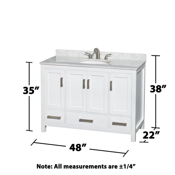 Wyndham Collection Sheffield 48" Wood Single Bathroom Vanity in Chrome/White