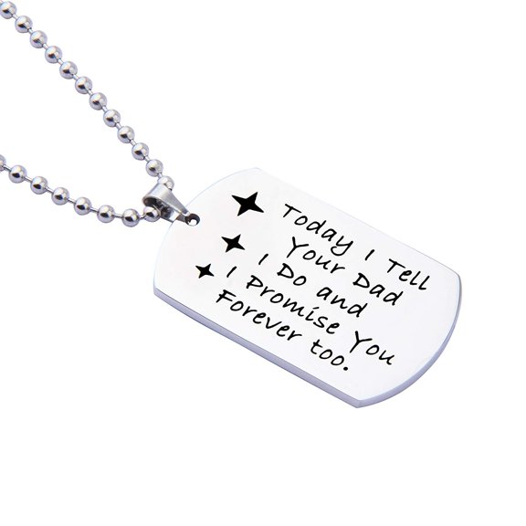 Myospark Gift for Stepson Step Daughter Today I tell your Dad I do and I promise you Forever too Necklace keychain, Wedding Gift Blended Family Gift
