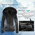 thumbnail image 4 of Chrisuno Ladies Lightweight Cold Winter Puffer Jacket Warm Lined Coat With Hood 2XL Black, 4 of 5