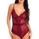 thumbnail image 4 of Lencería sexy de encaje para mujer, ropa interior con perspectiva, ropa de dormir, rojo vino, XL Speravity XX000096-08, 4 of 7