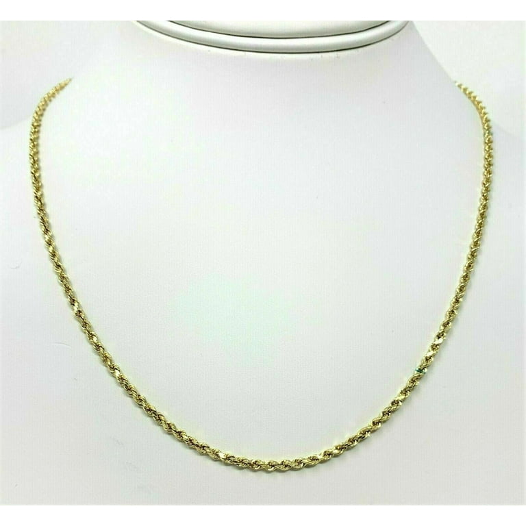 14K Solid Yellow Gold Necklace Rope Chain 14 16'' 18 20 22 24