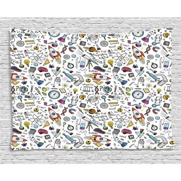 Educational Tapestry Science School Pattern With Formulas Laboratory Elements Physics Mathematics Wall Hanging For Bedroom Living Room Dorm Decor 60w X 40l Inches Multicolor By Ambesonne Walmart Com Walmart Com