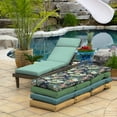 thumbnail image 6 of ARDEN Outdoor Chaise Cushion, 21 x 72, Water Repellent, Fade Resistant 21 X 72, Aqua Leala, 6 of 12