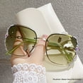 thumbnail image 3 of Rhinestone Decor Rimless Fashion Sunglasses For Women Men Casual Gradient Glasses For Summer Beach Party, UV400, 3 of 4