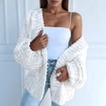 thumbnail image 4 of Womens Chunky Cardigan Cable Knit Oversized Open Front Cardigan Sweaters Cream White L, 4 of 6