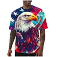 thumbnail image 3 of UVEASISHA USA Flag Shirt for Men 4th of July Distressed Printed T-Shirts Big and Tall Short Sleeve Patriotic Graphic Tees Lightweight Casual Workout Shirts Gold M, 3 of 7