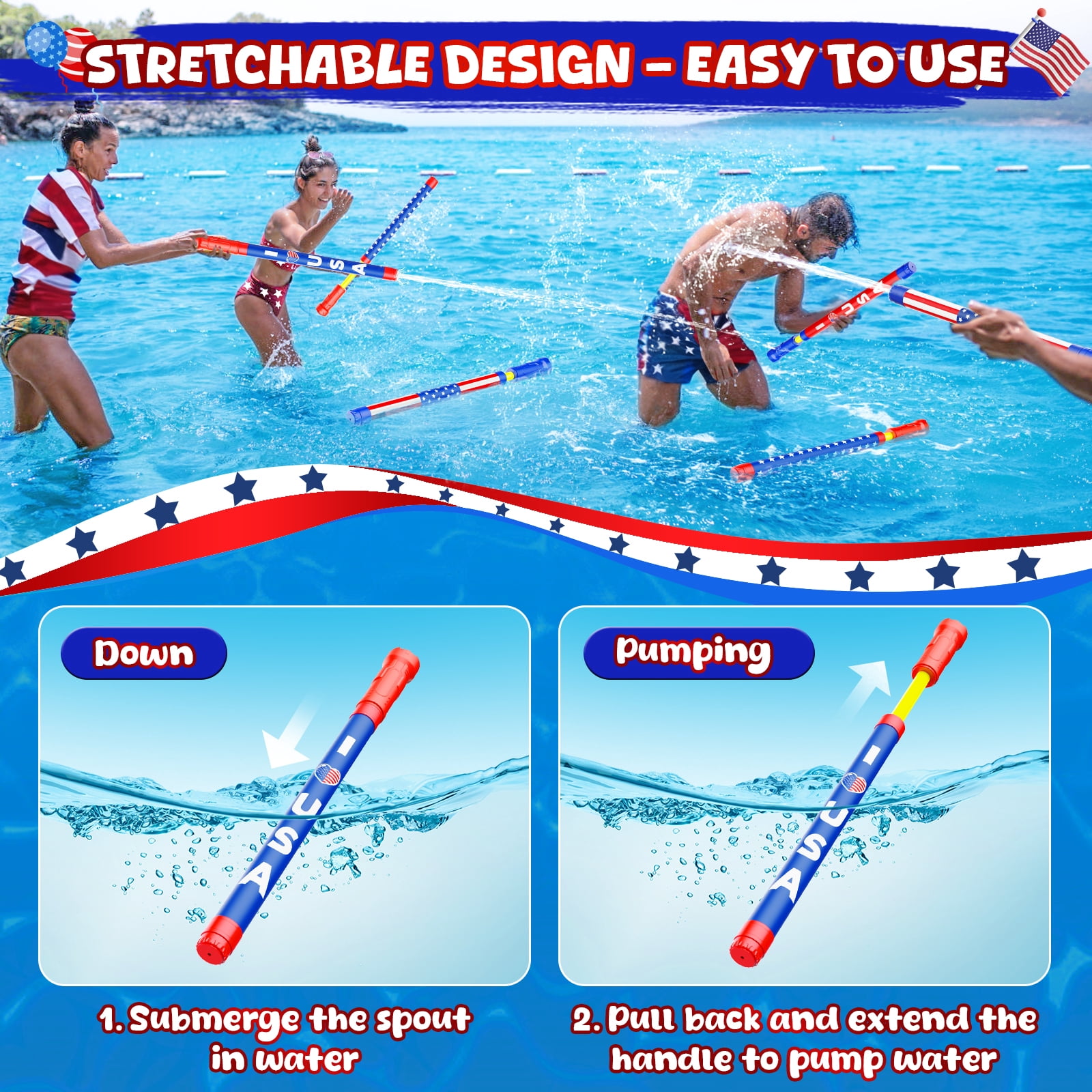 Water Toys - 2026 New  Water Soaker Toy Squirt Water Soaker, Outdoor Water Spray Sprinkler, Swimming Beach Garden Game Toys for Boys and Girls (6 PCS)