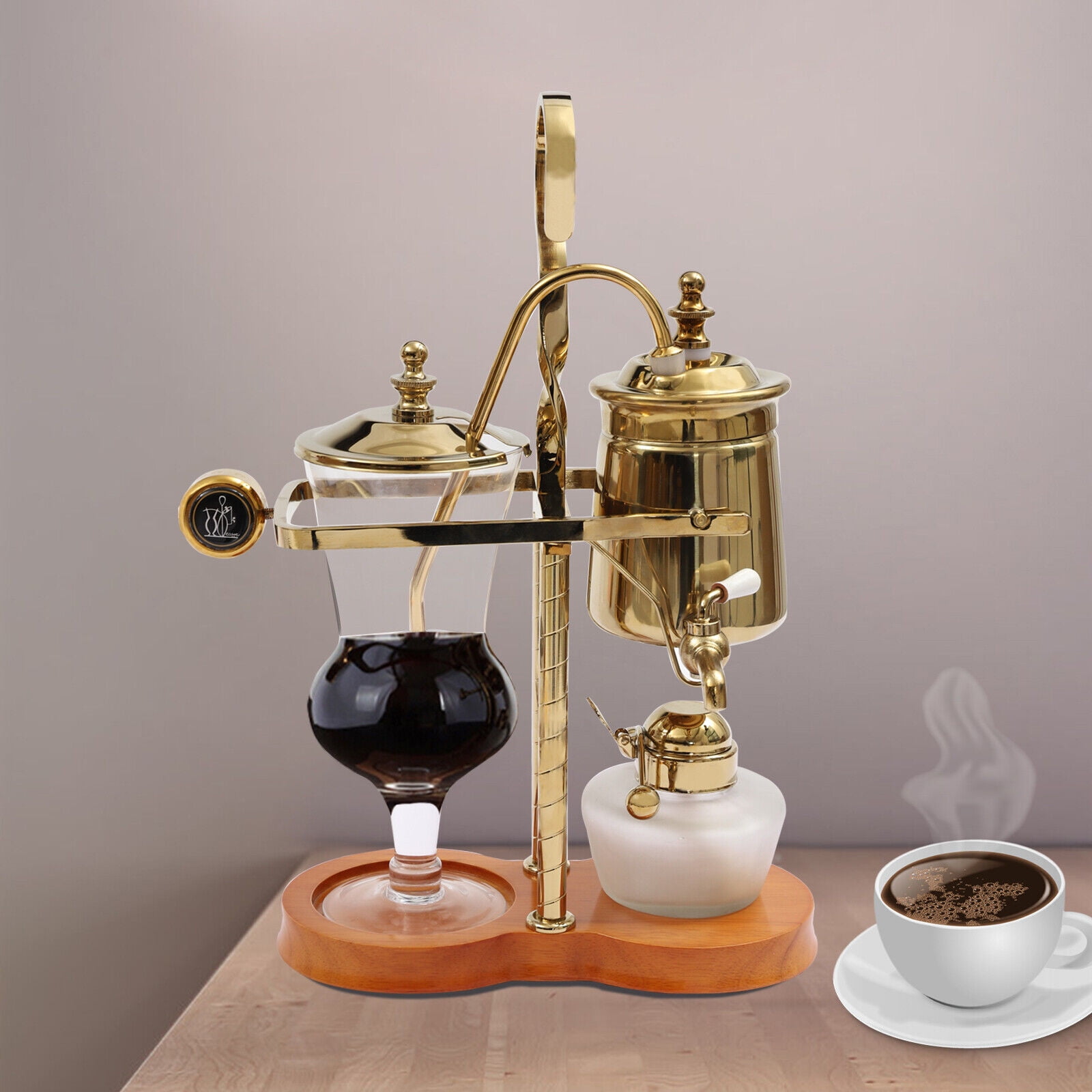 CNCEST Luxury Siphon Brewer Golden 15OZ Belgian Belgium Balance Syphon