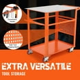 thumbnail image 4 of 36" x 24" Welding Table, 600 Lbs Heavy Duty Steel Welding Fixture Table with 5/8 Inch Holes and Pegboard, Industrial Welding Workbench with Wheels for Shop Garage, 4 of 8