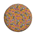 thumbnail image 4 of Spare Tire Cover, Yellow Flower A Wheel Cover Tire Covers For Trailers Car Truck Camper Universal Tire Covering Fits Diameter14"-17", 4 of 4
