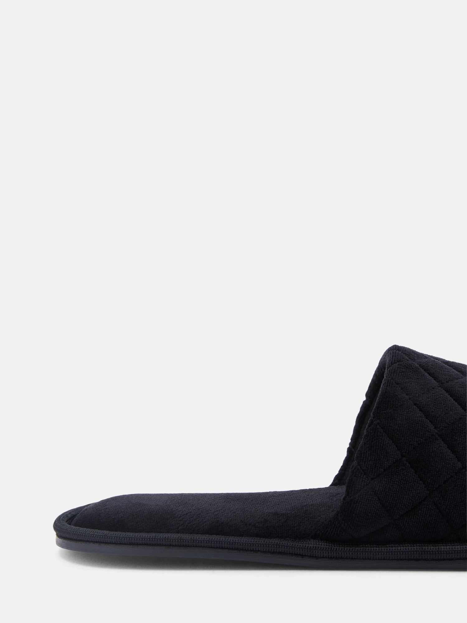 Time and Tru Women's Quilted Single Band Slide Slippers, Wide Width Available