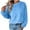 Sky Blue, variant on AherBiu Pajama Tops for Women Fleece Fuzzy Warm Long Sleeve Crewneck Plush Homewear Pullover Sweatshirt