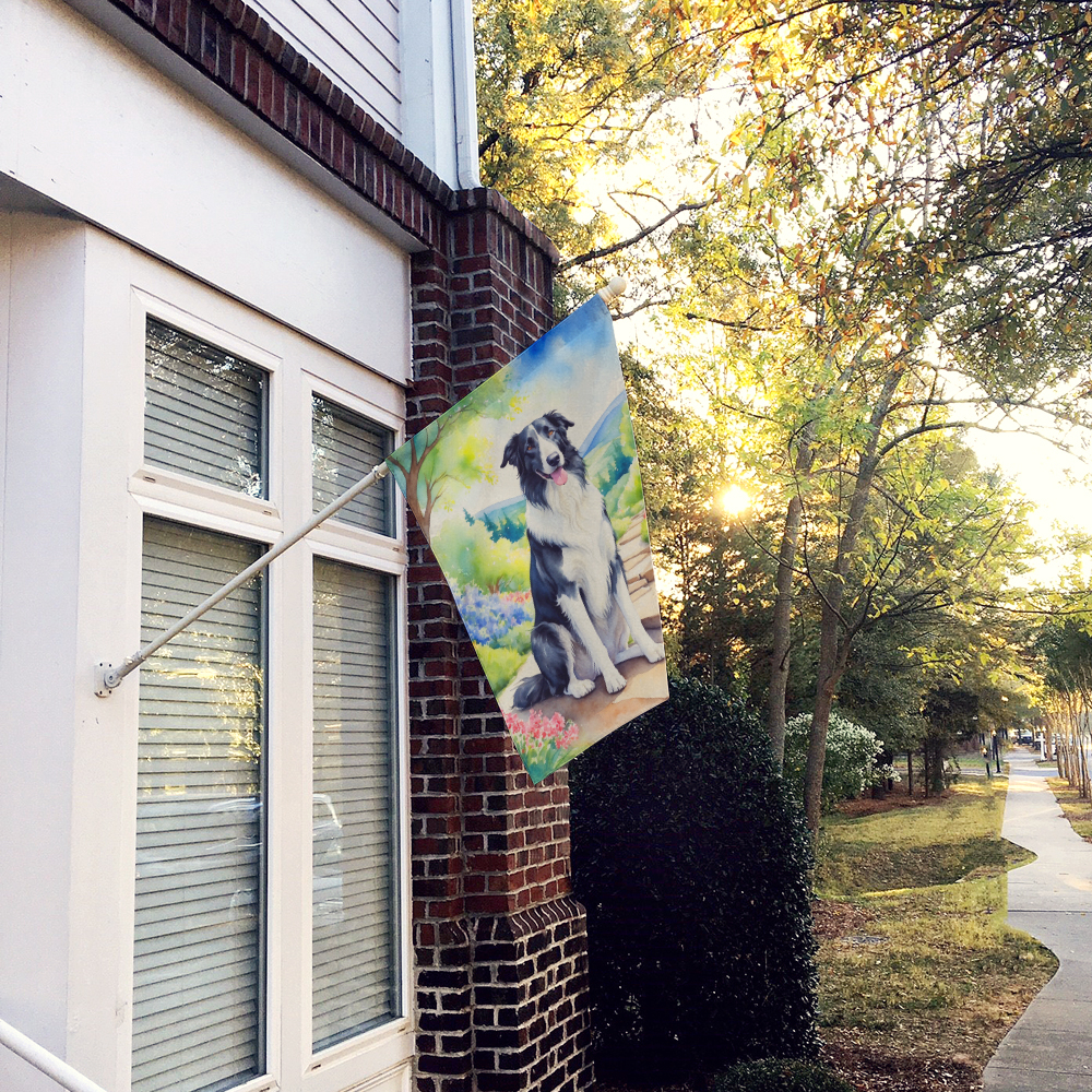 Borzoi Spring Path House Flag 28 in x 40 in