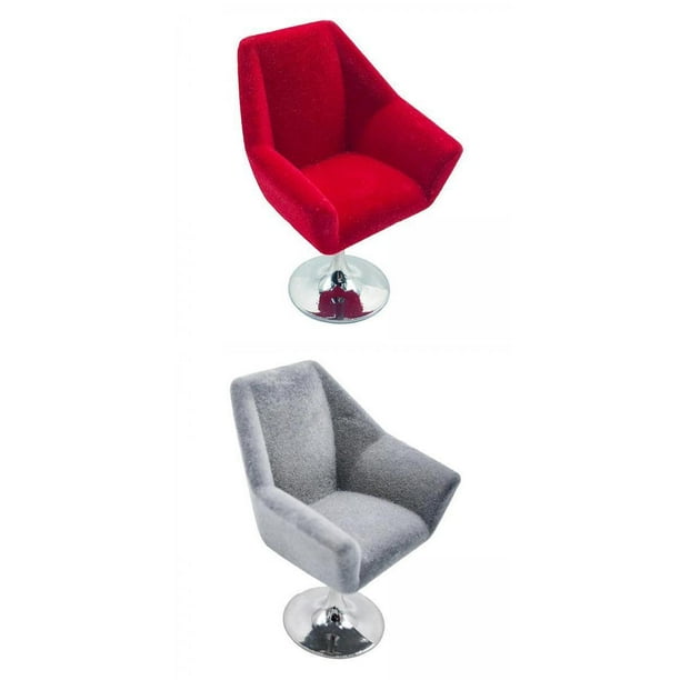 2 sillas de casa de muñecas Sunnimix silla Flocada 1:12 Muebles para Sala de estar
