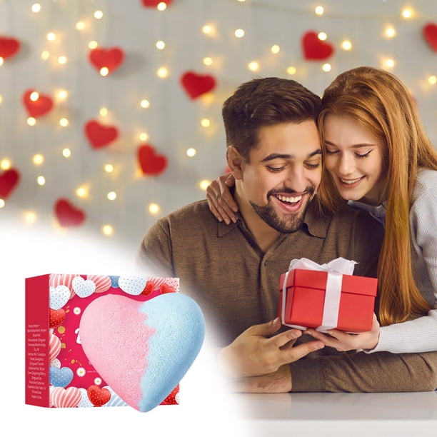 Bola de baño con forma de corazón para San Valentín, baño corporal profundo y limpio