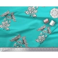 thumbnail image 2 of Soimoi Poly Georgette Fabric Leaves,Bird & Floral Block Print Fabric by Yard 42 Inch Wide, 2 of 3