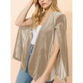 thumbnail image 2 of Women's Velvet Cape Blazer Jackets Casual Split Long Sleeve Open Front Coat, 2 of 5